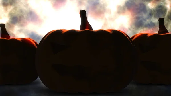 Хэллоуин тыква со свечой внутри перед сжиганием — стоковое фото