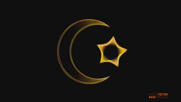 Исламский векторный дизайн фона с полумесяцем Луны — стоковый вектор