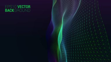 Vektör soyut fütüristik dijital manzara