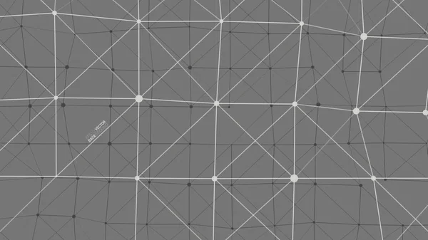 点と線を接続する抽象的な幾何学的な背景. — ストックベクタ