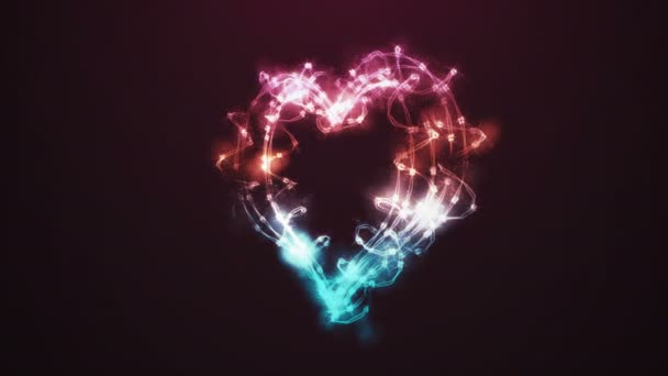 Glans taggtråd hjärta — Stockvideo