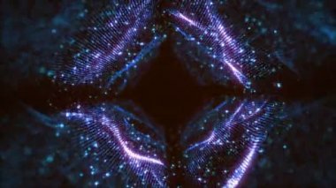 VJ fraktal mavi ışık tüneli. Sorunsuz döngü