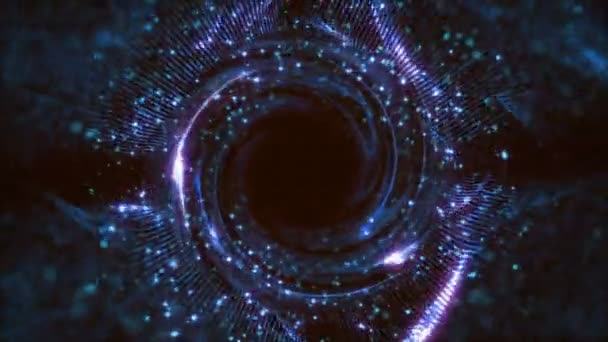 VJ Fractal Blue Light Tunnel. Boucle sans couture 