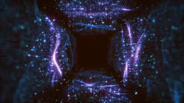 VJ Fractal Blue Light Tunnel. loop sem costura — Vídeo de Stock