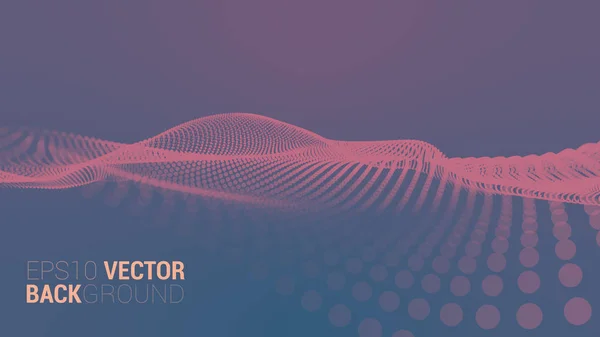 Vector abstract futuristic digital landscape — Stock Vector