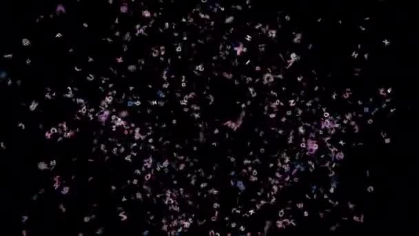 ABC Confetti Explosion for your School Party. Use Screen mode to overlay — Stock Video