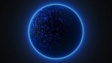 Soyut mavi teknoloji Crypto Sphere