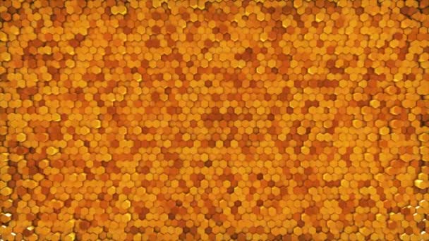 ゴールド 六角形幾何学的サーフェスの背景 — ストック動画