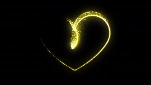 Festive effect with gold heart — Stock Video