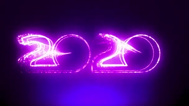 新年快乐 2020 复古标志 — 图库视频影像