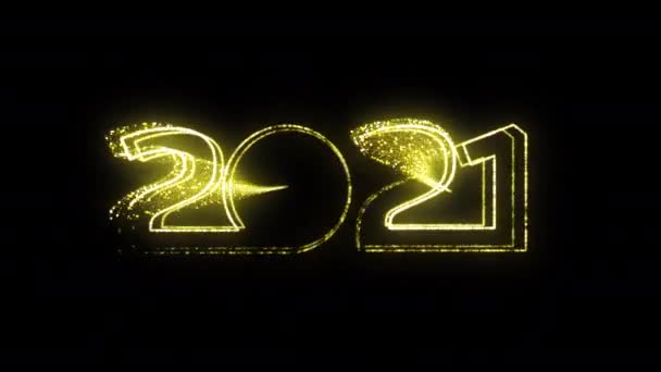 Felice anno nuovo 2021 segno d'oro — Video Stock