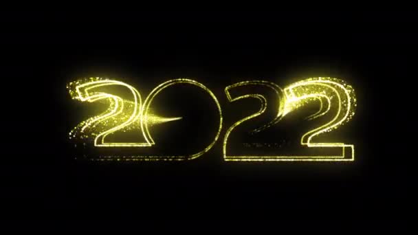 Feliz Año Nuevo 2022 Signo de oro — Vídeos de Stock