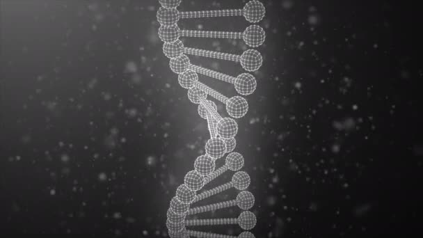 Infinito voar perto de cadeia de DNA — Vídeo de Stock