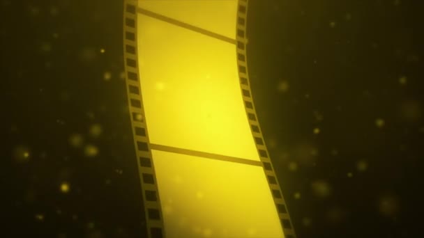 Carretel de filme de ouro Rotação abstrata — Vídeo de Stock