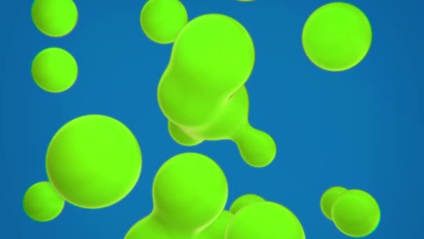 3D Abstrakta gröna metaballer bakgrund — Stockvideo
