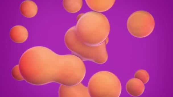 3D Abstrakta Orange Metaballs Bakgrund — Stockvideo