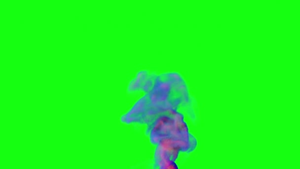 Humo de color abstracto en un movimiento sobre fondo verde — Vídeos de Stock