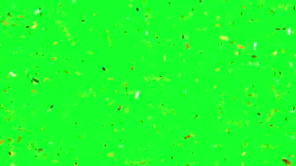 Esplosione Golden Confetti sullo schermo verde — Video Stock