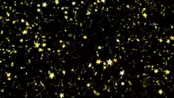 Golden Stars Confetti Exploze na zelené obrazovce — Stock video