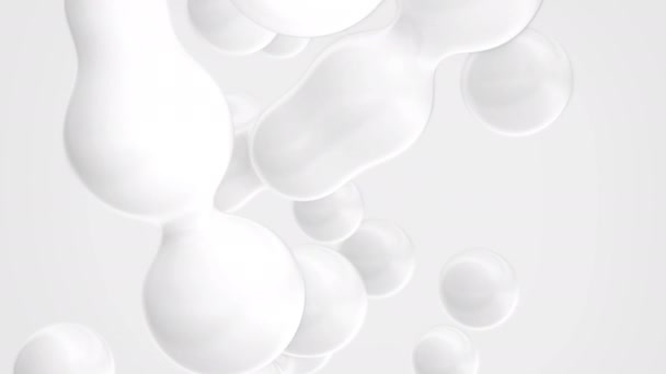 3d abstrato brilhante branco metaballs fundo — Vídeo de Stock