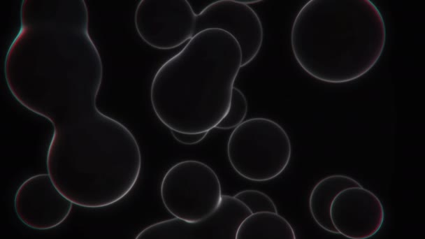 3D Abstrakt svart Metaballs bakgrund — Stockvideo