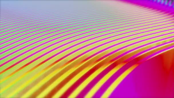 Rayas iridiscentes onda gradiente fondo bucle — Vídeos de Stock