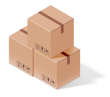 Beyaz arka plan üzerinde - vektör illüstrasyon izole karton kutular