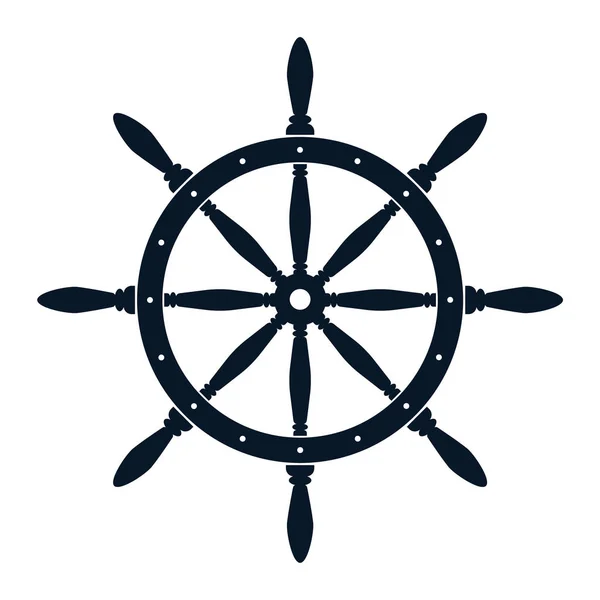Nautical Helm Symbol Vector Illustration White Background — Stock Vector
