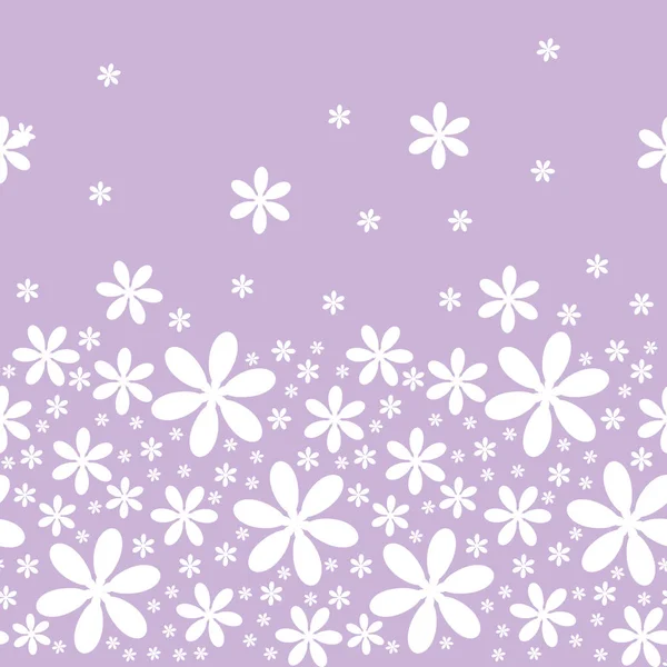 Patrón Floral Inconsútil Vector Lila Blanco — Archivo Imágenes Vectoriales