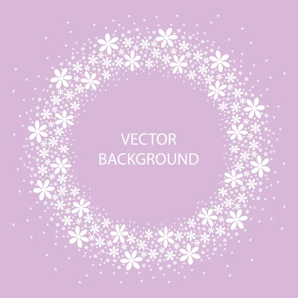 Vector Background White Flowers Lilac Color — Stock Vector