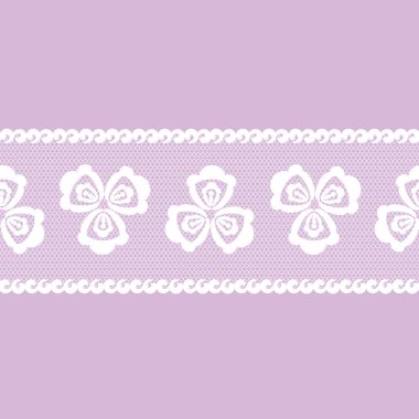 vektör seamless modeli dantel kurdele, beyaz ve lila rengi