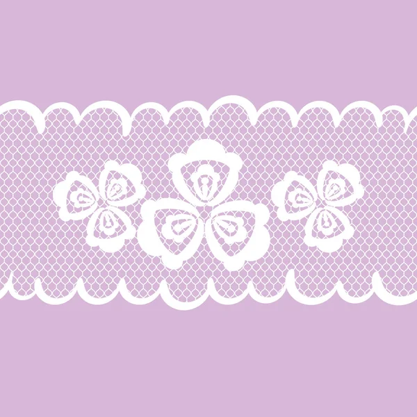 vektör seamless modeli dantel kurdele, beyaz ve lila rengi