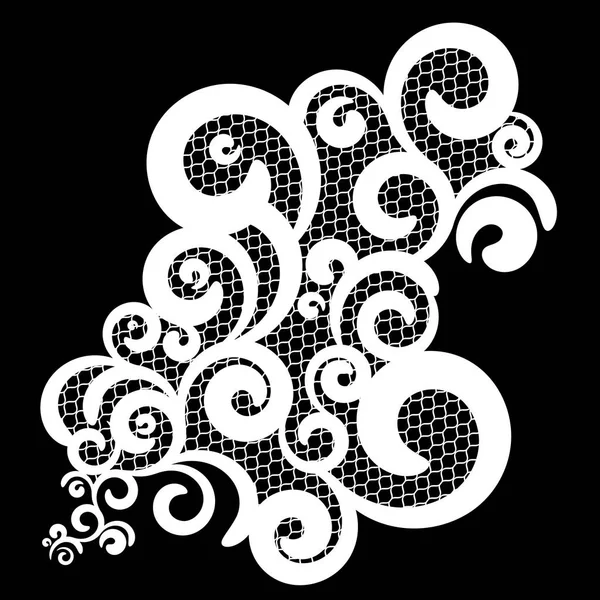 Векторный Фон Красивым Кружевом Белого Черного Цвета — стоковый вектор