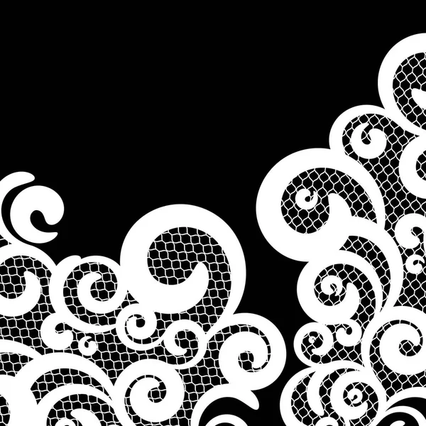 Vector Background Beautiful Lace White Black Color — Stock Vector