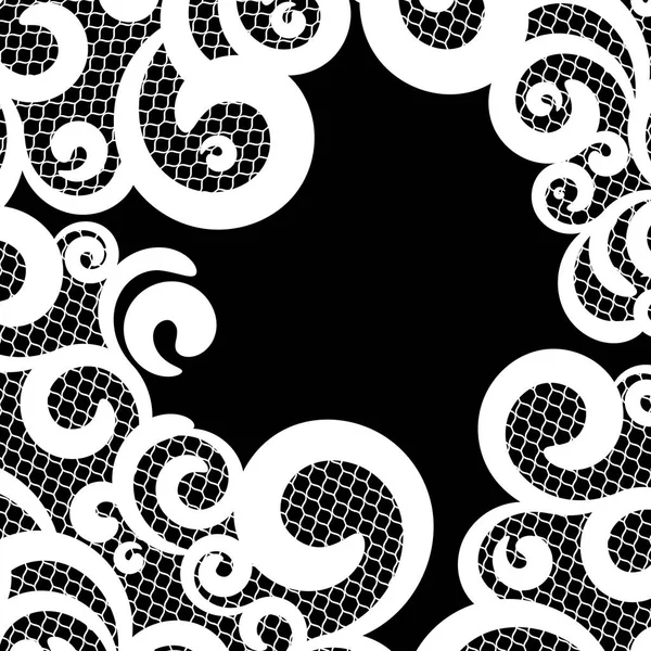 Vector Background Beautiful Lace White Black Color — Stock Vector