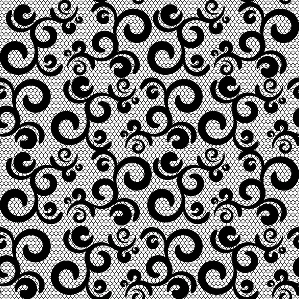 Vector Seamless Pattern Lace White Black Color — Stock Vector