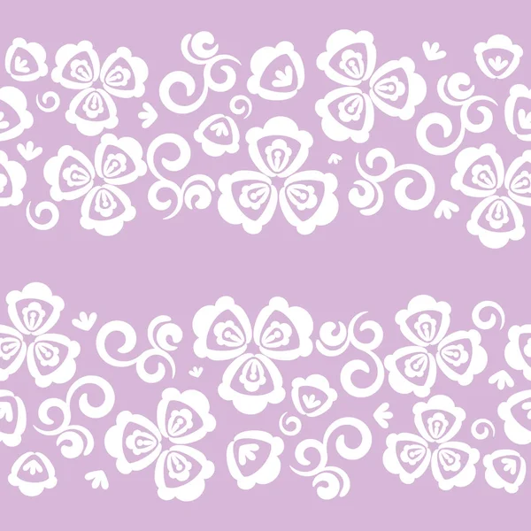 Vector Seamless Pattern Flowers White Lilac Colors — Stock Vector