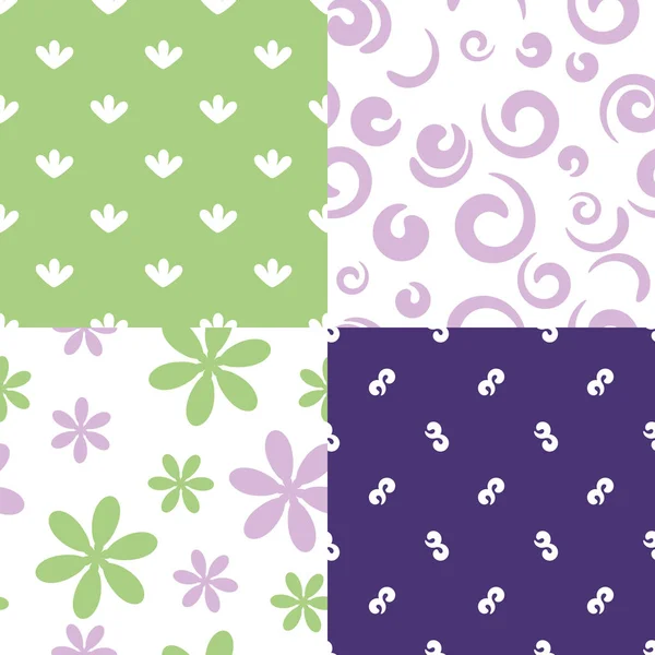 Set Different Vector Seamless Patterns — Stock Vector