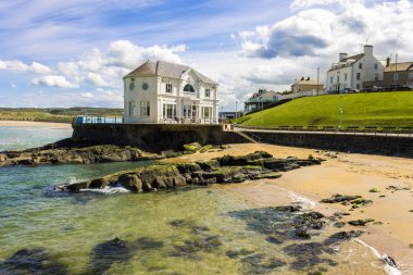 The Arcadia, a historic cafe and ballroom in the coast of Portrush, a small seaside resort town in County Antrim, Northern Ireland, United Kingdom clipart