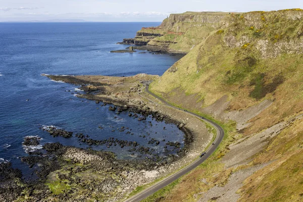 Giant Causeway Basalt Kolumner Från Forntida Vulkanutbrott County Antrim Den — Stockfoto