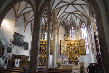 Varsayım Dachstein Salzkammergut kültürel peyzaj, dünya mirası Avusturya Hallstatt, kısmında içinde Katolik Parish Kilisesi