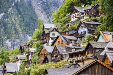 Dachstein Salzkammergut kültürel peyzaj, dünya mirası Avusturya Hallstatt, parçası geleneksel evlerde