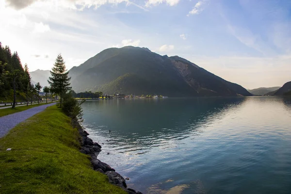 Views Sunset Lake Achen Achensee Lake North Jenbach Tyrol Austria — Stock Photo, Image