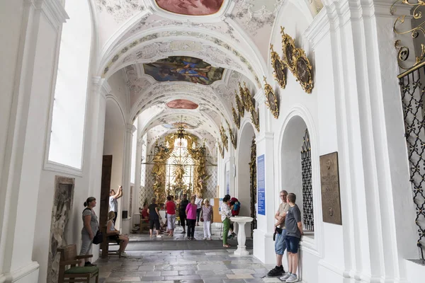 Collegiale Kerk Van Stift Stams Een Barokke Cisterciënzerabdij Gemeente Stams — Stockfoto