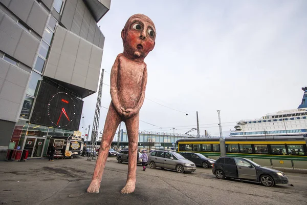 Die Skulptur Bad Boy Ein Riesiger Pinkelnder Mann Des Künstlers — Stockfoto