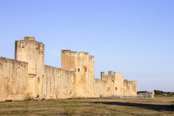 Ortaçağ Duvarları Kuleler Şehir Aigues Mortes Güney Fransa — Stok fotoğraf