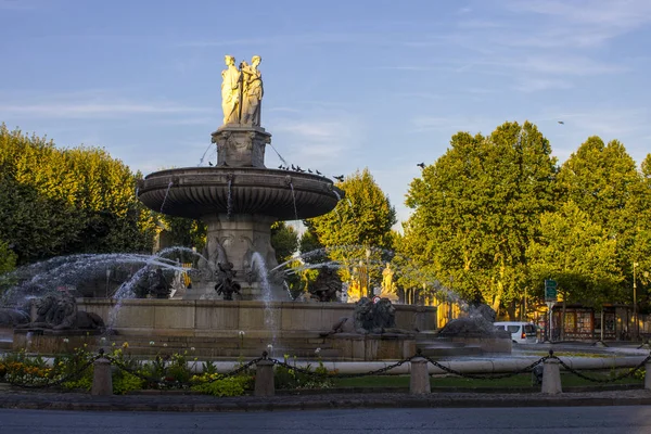 Cours Mirabeau Ampia Strada Aix Provence Francia — Foto Stock