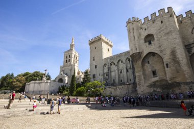 Palais des Papes ya da Papalık Sarayı, Avrupa'nın en büyük ve en önemli ortaçağ Gotik binalardan biri. 1995 yılından bu yana Dünya Mirası