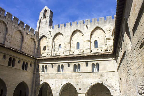 The Palais des Papes or Papal palace, one of the largest and most important medieval Gothic buildings in Europe. A World Heritage Site since 1995