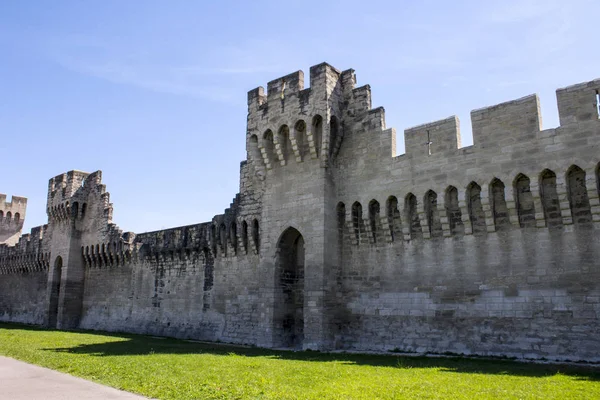 Mura Torri Della Città Papale Avignone Nel Sud Della Francia — Foto Stock